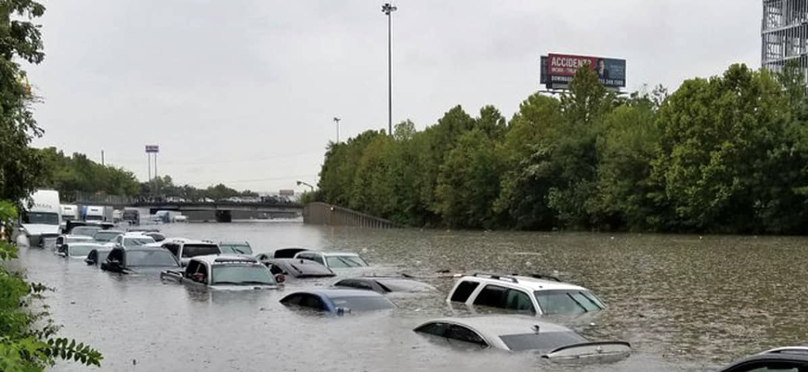Flood warning in Houston, Texas